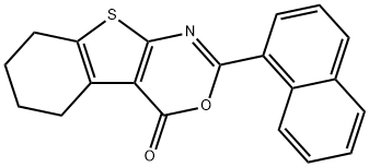 2-(1-naphthyl)-5,6,7,8-tetrahydro-4H-[1]benzothieno[2,3-d][1,3]oxazin-4-one 结构式