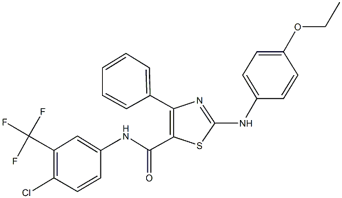 N-[4-chloro-3-(trifluoromethyl)phenyl]-2-(4-ethoxyanilino)-4-phenyl-1,3-thiazole-5-carboxamide|