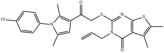 3-allyl-2-({2-[1-(4-chlorophenyl)-2,5-dimethyl-1H-pyrrol-3-yl]-2-oxoethyl}sulfanyl)-5,6-dimethylthieno[2,3-d]pyrimidin-4(3H)-one,315685-73-5,结构式