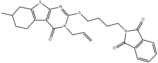 315691-52-2 2-{4-[(3-allyl-7-methyl-4-oxo-3,4,5,6,7,8-hexahydro[1]benzothieno[2,3-d]pyrimidin-2-yl)sulfanyl]butyl}-1H-isoindole-1,3(2H)-dione