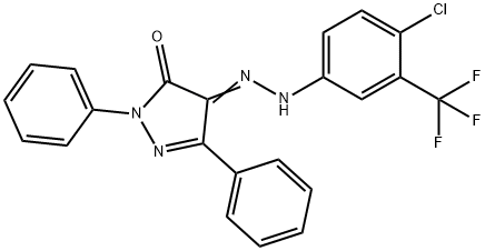 1,3-diphenyl-1H-pyrazole-4,5-dione 4-{[4-chloro-3-(trifluoromethyl)phenyl]hydrazone} 结构式