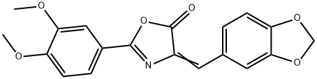 4-(1,3-benzodioxol-5-ylmethylene)-2-(3,4-dimethoxyphenyl)-1,3-oxazol-5(4H)-one 化学構造式