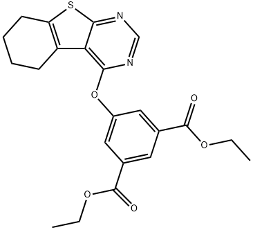 diethyl 5-(5,6,7,8-tetrahydro[1]benzothieno[2,3-d]pyrimidin-4-yloxy)isophthalate 化学構造式