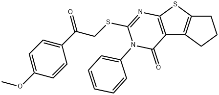 315691-71-5 2-{[2-(4-methoxyphenyl)-2-oxoethyl]sulfanyl}-3-phenyl-3,5,6,7-tetrahydro-4H-cyclopenta[4,5]thieno[2,3-d]pyrimidin-4-one