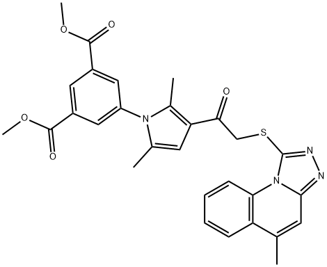 dimethyl 5-(2,5-dimethyl-3-{[(5-methyl[1,2,4]triazolo[4,3-a]quinolin-1-yl)sulfanyl]acetyl}-1H-pyrrol-1-yl)isophthalate|