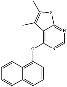 5,6-dimethyl-4-(1-naphthyloxy)thieno[2,3-d]pyrimidine Structure