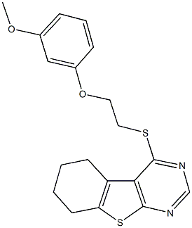 4-{[2-(3-methoxyphenoxy)ethyl]sulfanyl}-5,6,7,8-tetrahydro[1]benzothieno[2,3-d]pyrimidine,315692-74-1,结构式