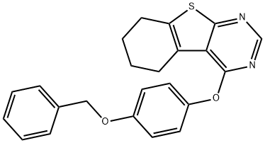 4-[4-(benzyloxy)phenoxy]-5,6,7,8-tetrahydro[1]benzothieno[2,3-d]pyrimidine Struktur