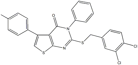 2-[(3,4-dichlorobenzyl)sulfanyl]-5-(4-methylphenyl)-3-phenylthieno[2,3-d]pyrimidin-4(3H)-one Structure