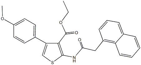 ethyl 4-(4-methoxyphenyl)-2-[(1-naphthylacetyl)amino]-3-thiophenecarboxylate 化学構造式