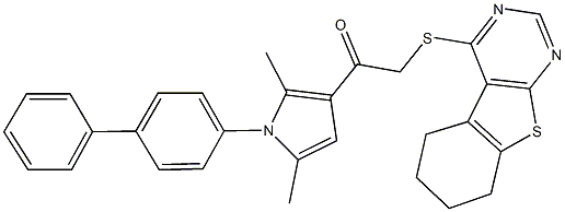 1-(1-[1,1'-biphenyl]-4-yl-2,5-dimethyl-1H-pyrrol-3-yl)-2-(5,6,7,8-tetrahydro[1]benzothieno[2,3-d]pyrimidin-4-ylsulfanyl)ethanone Structure