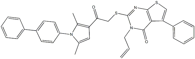 3-allyl-2-{[2-(1-[1,1'-biphenyl]-4-yl-2,5-dimethyl-1H-pyrrol-3-yl)-2-oxoethyl]sulfanyl}-5-phenylthieno[2,3-d]pyrimidin-4(3H)-one,315693-94-8,结构式
