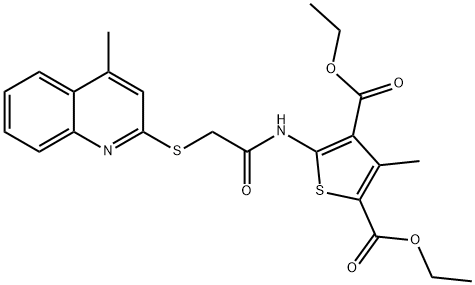 diethyl 3-methyl-5-({[(4-methyl-2-quinolinyl)sulfanyl]acetyl}amino)-2,4-thiophenedicarboxylate|