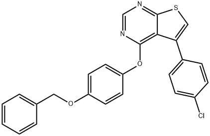 4-[4-(benzyloxy)phenoxy]-5-(4-chlorophenyl)thieno[2,3-d]pyrimidine Structure