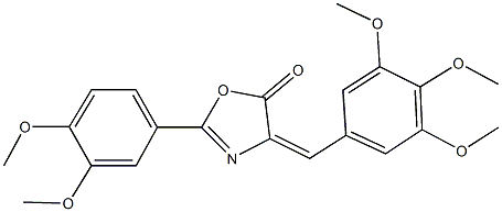 2-(3,4-dimethoxyphenyl)-4-(3,4,5-trimethoxybenzylidene)-1,3-oxazol-5(4H)-one Structure