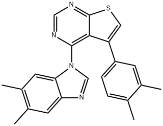 4-(5,6-dimethyl-1H-benzimidazol-1-yl)-5-(3,4-dimethylphenyl)thieno[2,3-d]pyrimidine,315694-91-8,结构式