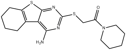 2-[(2-oxo-2-piperidin-1-ylethyl)sulfanyl]-5,6,7,8-tetrahydro[1]benzothieno[2,3-d]pyrimidin-4-amine Structure