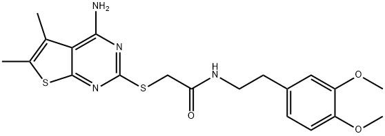 2-[(4-amino-5,6-dimethylthieno[2,3-d]pyrimidin-2-yl)sulfanyl]-N-[2-(3,4-dimethoxyphenyl)ethyl]acetamide|