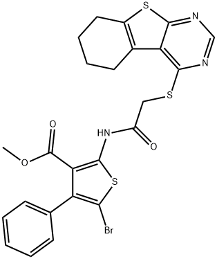 methyl 5-bromo-4-phenyl-2-{[(5,6,7,8-tetrahydro[1]benzothieno[2,3-d]pyrimidin-4-ylsulfanyl)acetyl]amino}-3-thiophenecarboxylate Structure