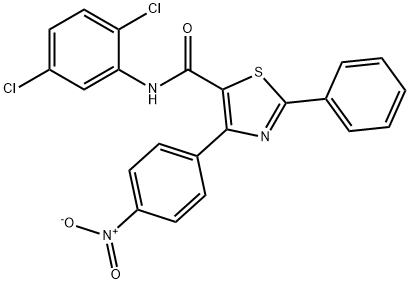 N-(2,5-dichlorophenyl)-4-{4-nitrophenyl}-2-phenyl-1,3-thiazole-5-carboxamide Struktur