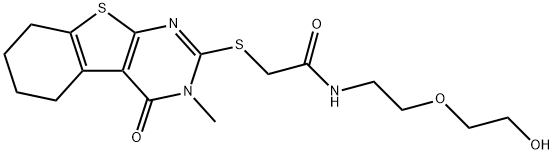 N-[2-(2-hydroxyethoxy)ethyl]-2-[(3-methyl-4-oxo-3,4,5,6,7,8-hexahydro[1]benzothieno[2,3-d]pyrimidin-2-yl)sulfanyl]acetamide Structure