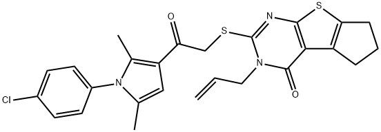 3-allyl-2-({2-[1-(4-chlorophenyl)-2,5-dimethyl-1H-pyrrol-3-yl]-2-oxoethyl}sulfanyl)-3,5,6,7-tetrahydro-4H-cyclopenta[4,5]thieno[2,3-d]pyrimidin-4-one|