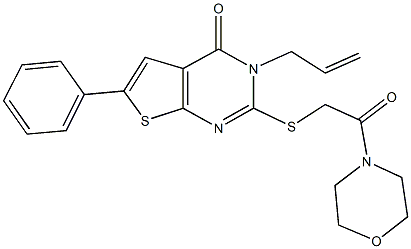 3-allyl-2-{[2-(4-morpholinyl)-2-oxoethyl]sulfanyl}-6-phenylthieno[2,3-d]pyrimidin-4(3H)-one 化学構造式