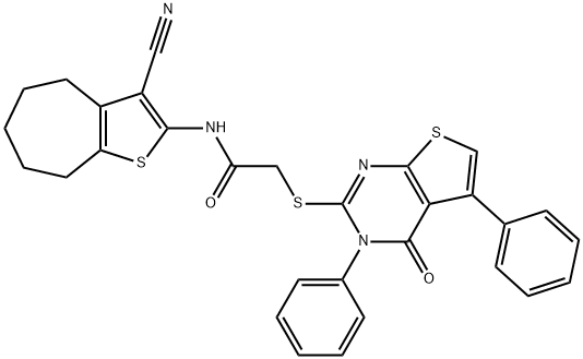 315708-79-3 N-(3-cyano-5,6,7,8-tetrahydro-4H-cyclohepta[b]thien-2-yl)-2-[(4-oxo-3,5-diphenyl-3,4-dihydrothieno[2,3-d]pyrimidin-2-yl)sulfanyl]acetamide