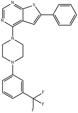 6-phenyl-4-{4-[3-(trifluoromethyl)phenyl]-1-piperazinyl}thieno[2,3-d]pyrimidine,315709-02-5,结构式