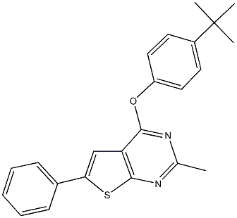 4-(4-tert-butylphenoxy)-2-methyl-6-phenylthieno[2,3-d]pyrimidine Structure