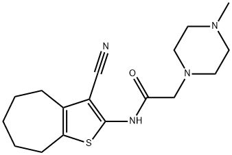 N-(3-cyano-5,6,7,8-tetrahydro-4H-cyclohepta[b]thien-2-yl)-2-(4-methylpiperazin-1-yl)acetamide Structure