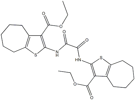 ethyl 2-{[{[3-(ethoxycarbonyl)-5,6,7,8-tetrahydro-4H-cyclohepta[b]thien-2-yl]amino}(oxo)acetyl]amino}-5,6,7,8-tetrahydro-4H-cyclohepta[b]thiophene-3-carboxylate 结构式