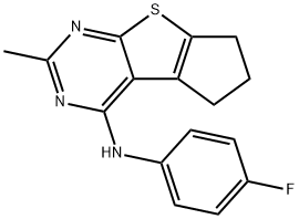 N-(4-fluorophenyl)-N-(2-methyl-6,7-dihydro-5H-cyclopenta[4,5]thieno[2,3-d]pyrimidin-4-yl)amine Structure