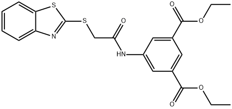 diethyl 5-{[(1,3-benzothiazol-2-ylsulfanyl)acetyl]amino}isophthalate Structure