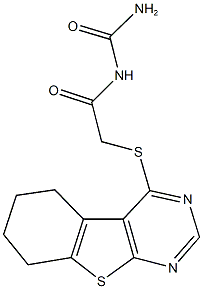 N-[(5,6,7,8-tetrahydro[1]benzothieno[2,3-d]pyrimidin-4-ylsulfanyl)acetyl]urea 结构式