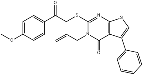 3-allyl-2-{[2-(4-methoxyphenyl)-2-oxoethyl]sulfanyl}-5-phenylthieno[2,3-d]pyrimidin-4(3H)-one Struktur
