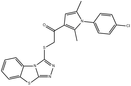 1-[1-(4-chlorophenyl)-2,5-dimethyl-1H-pyrrol-3-yl]-2-([1,2,4]triazolo[3,4-b][1,3]benzothiazol-3-ylsulfanyl)ethanone 结构式