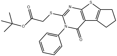 tert-butyl [(4-oxo-3-phenyl-3,5,6,7-tetrahydro-4H-cyclopenta[4,5]thieno[2,3-d]pyrimidin-2-yl)sulfanyl]acetate Structure