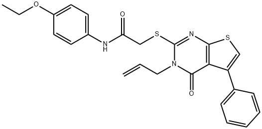 2-[(3-allyl-4-oxo-5-phenyl-3,4-dihydrothieno[2,3-d]pyrimidin-2-yl)sulfanyl]-N-(4-ethoxyphenyl)acetamide,315710-96-4,结构式