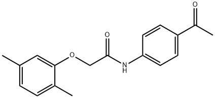 N-(4-acetylphenyl)-2-(2,5-dimethylphenoxy)acetamide Struktur