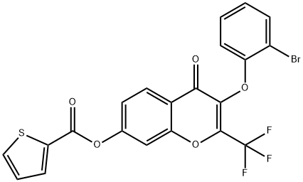 3-(2-bromophenoxy)-4-oxo-2-(trifluoromethyl)-4H-chromen-7-yl 2-thiophenecarboxylate,315714-07-9,结构式
