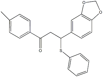 3-(1,3-benzodioxol-5-yl)-1-(4-methylphenyl)-3-(phenylsulfanyl)-1-propanone,31575-71-0,结构式