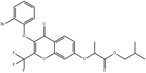 isobutyl 2-{[3-(2-bromophenoxy)-4-oxo-2-(trifluoromethyl)-4H-chromen-7-yl]oxy}propanoate Structure