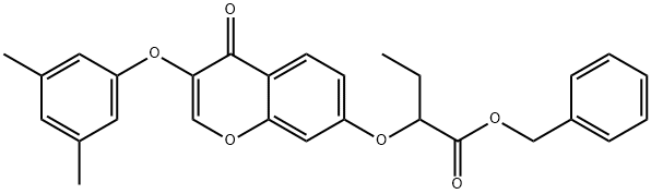 benzyl 2-{[3-(3,5-dimethylphenoxy)-4-oxo-4H-chromen-7-yl]oxy}butanoate 结构式