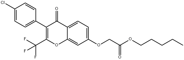 pentyl {[3-(4-chlorophenyl)-4-oxo-2-(trifluoromethyl)-4H-chromen-7-yl]oxy}acetate Struktur