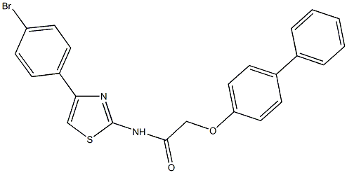 2-([1,1'-biphenyl]-4-yloxy)-N-[4-(4-bromophenyl)-1,3-thiazol-2-yl]acetamide,316128-08-2,结构式