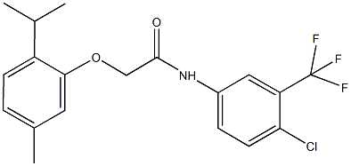 N-[4-chloro-3-(trifluoromethyl)phenyl]-2-(2-isopropyl-5-methylphenoxy)acetamide Structure