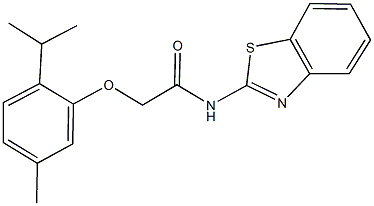 N-(1,3-benzothiazol-2-yl)-2-(2-isopropyl-5-methylphenoxy)acetamide Structure