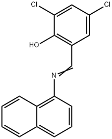 2,4-dichloro-6-[(1-naphthylimino)methyl]phenol 化学構造式