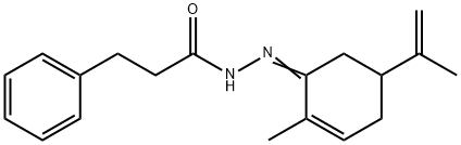 N'-(5-isopropenyl-2-methyl-2-cyclohexen-1-ylidene)-3-phenylpropanohydrazide 结构式